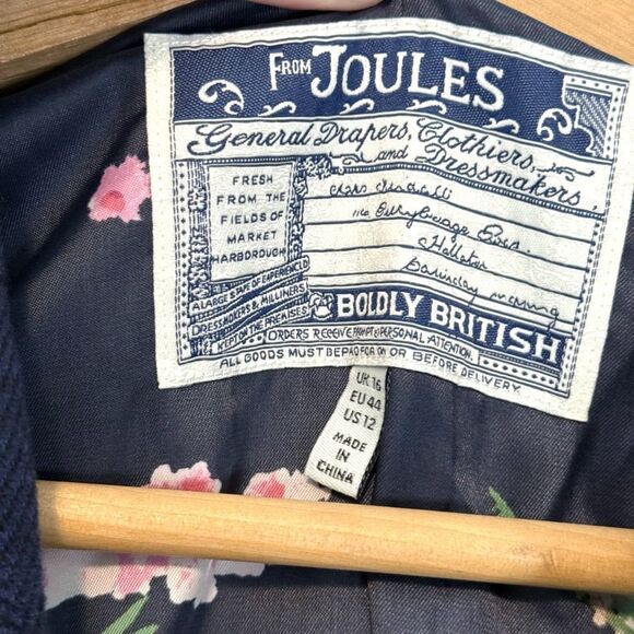 Joules Ellice Jersey Two Button Navy Blazer Size 12 - Picture 5 of 9